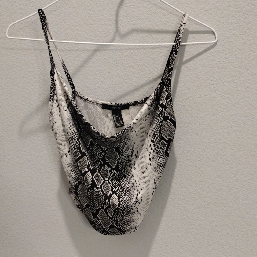 Forever 21 Black and White Asymmetrical Camisole